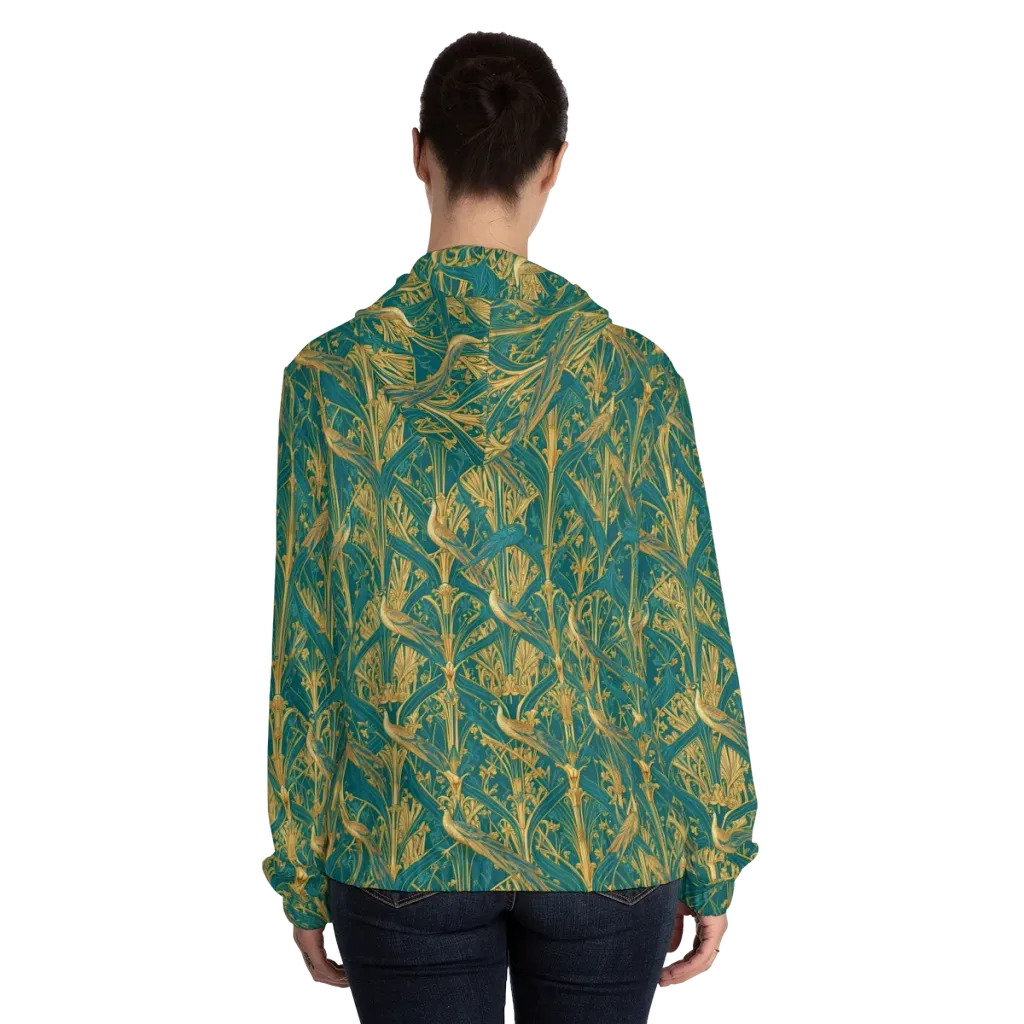 Peacock Arabesque on Women's Full-Zip Hoodie — Back On Person
