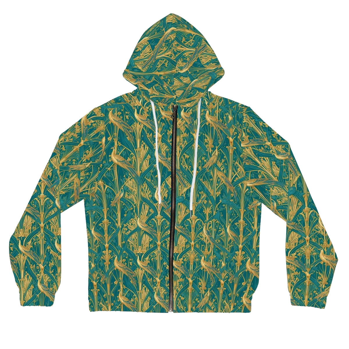 Peacock Arabesque on Women's Full-Zip Hoodie — Front