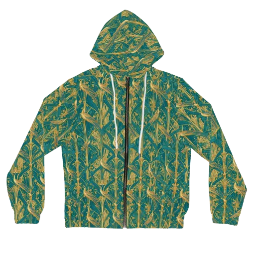 Peacock Arabesque on a Women's Full-Zip Hoodie