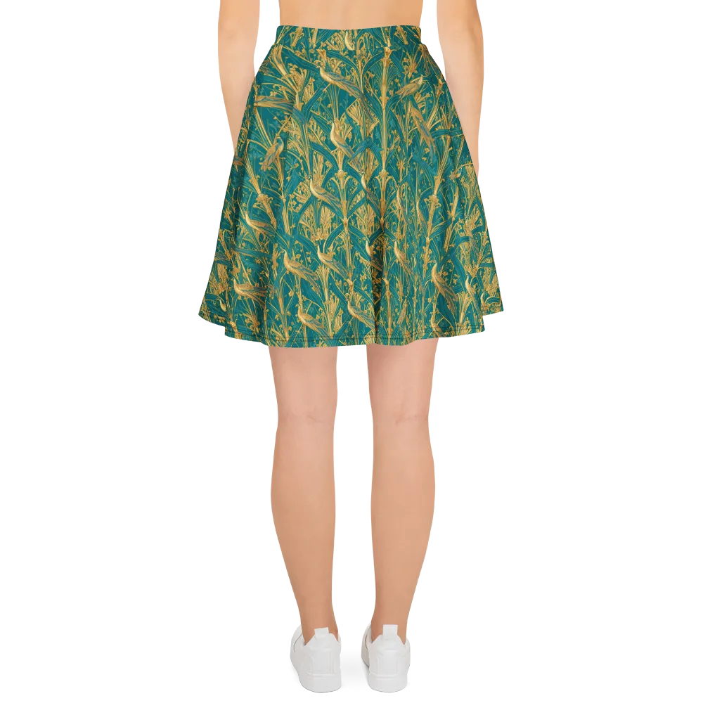 Peacock Arabesque on Skater Skirt — Back