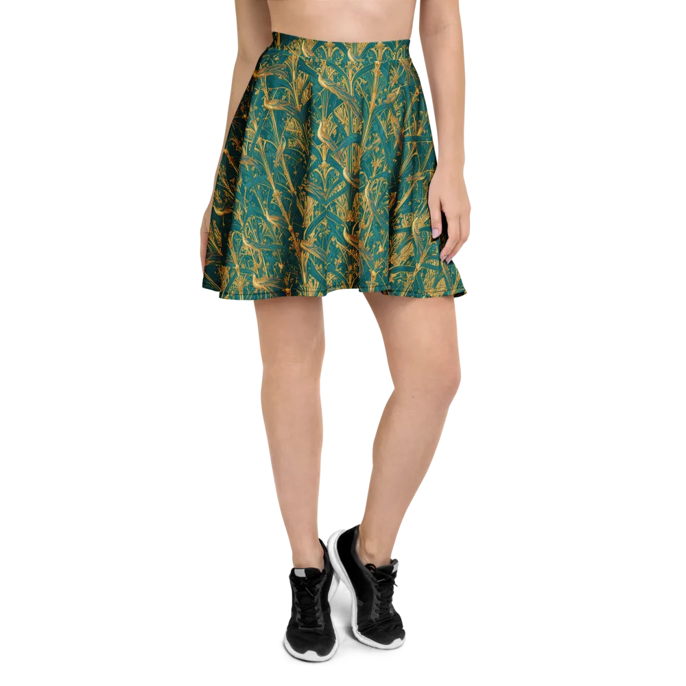 Peacock Arabesque on Skater Skirt — Front