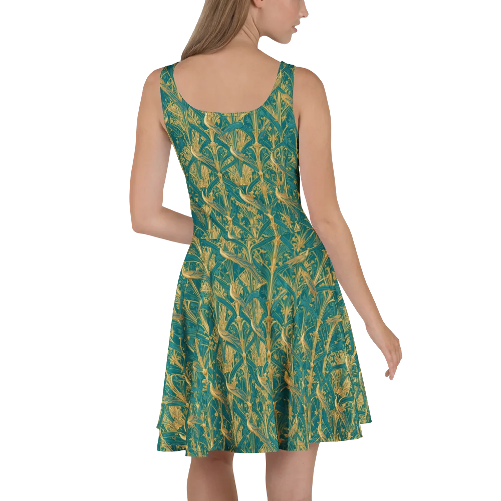 Peacock Arabesque on Skater Dress — Back