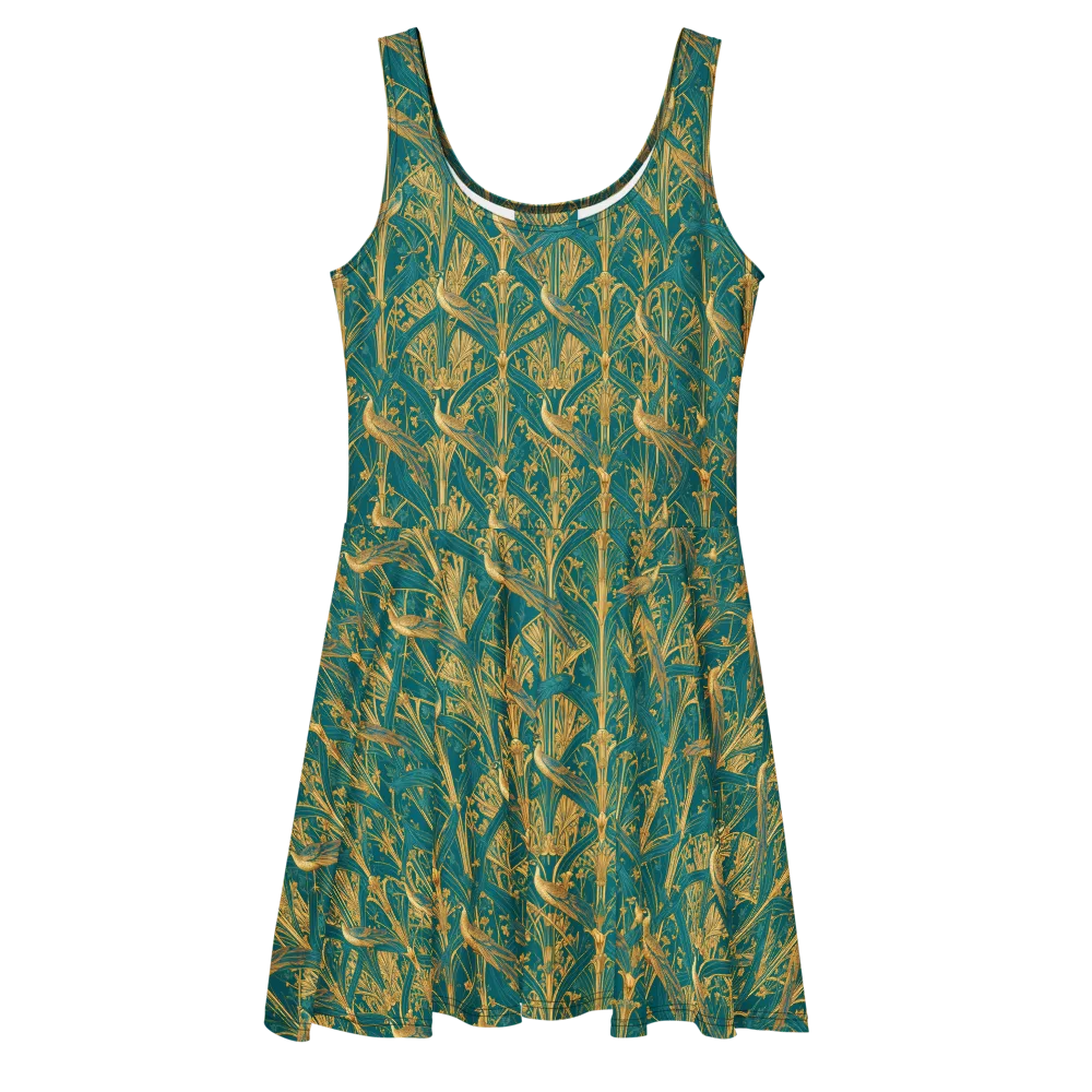 Peacock Arabesque on Skater Dress — Front