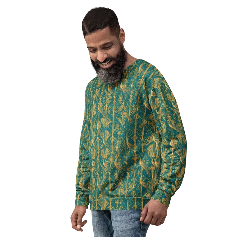 Peacock Arabesque on Sweatshirt — Left Front