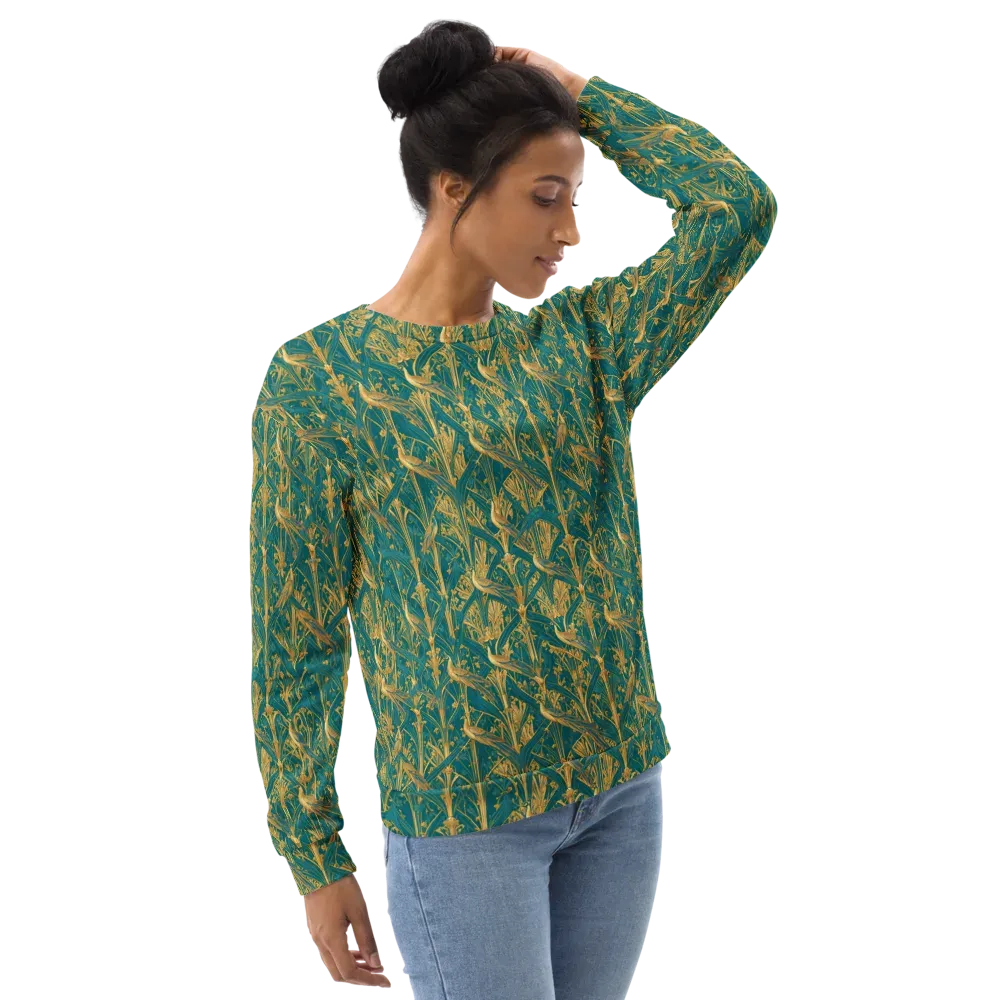 Peacock Arabesque on Sweatshirt — Right Front