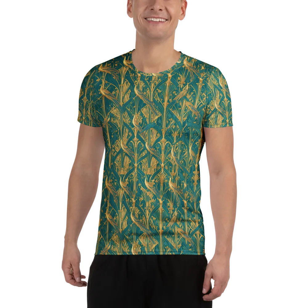 Peacock Arabesque on Men's Athletic T-Shirt — Front