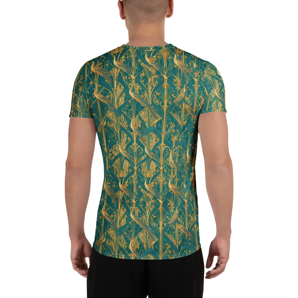 Peacock Arabesque on Men's Athletic T-Shirt — Back