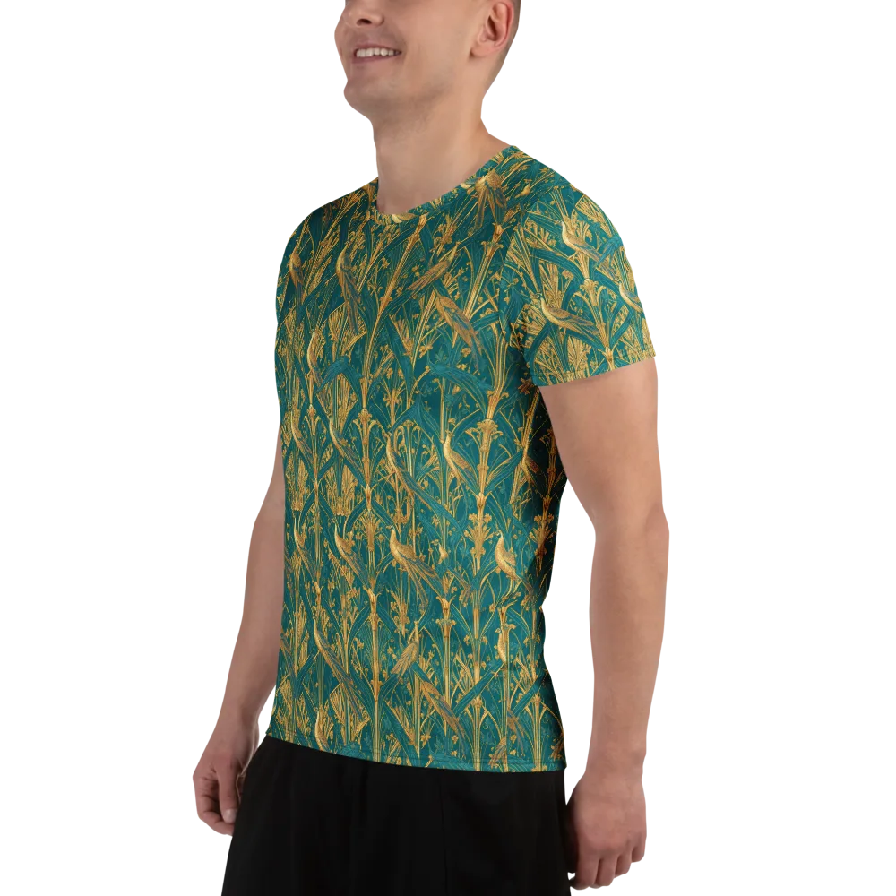Peacock Arabesque on Men's Athletic T-Shirt — Left
