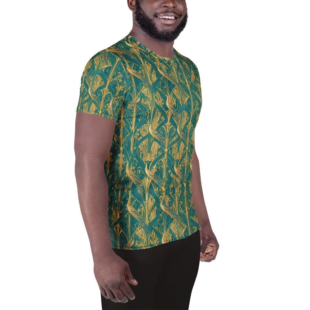 Peacock Arabesque on Men's Athletic T-Shirt — Right