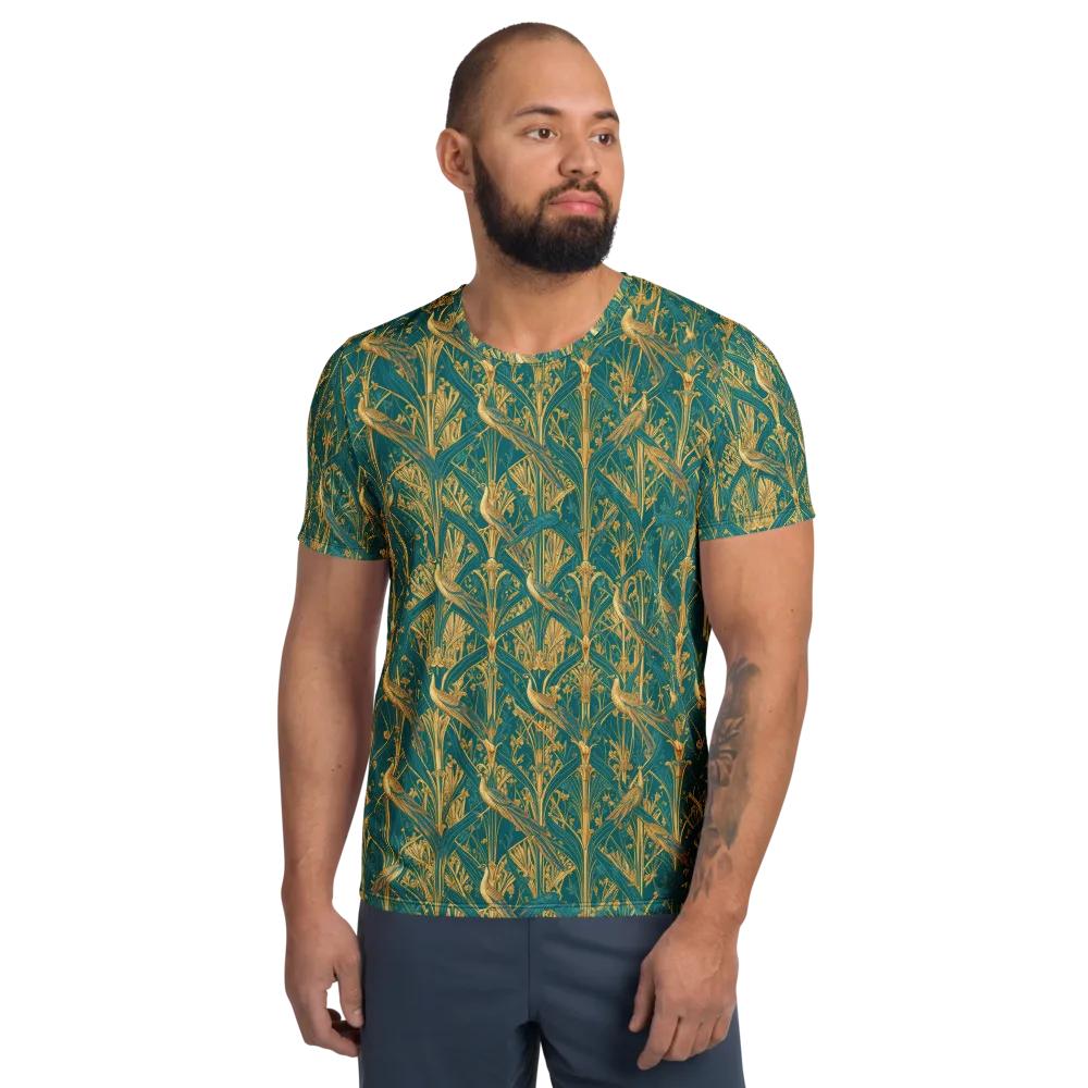 Peacock Arabesque on Men's Athletic T-Shirt — Front