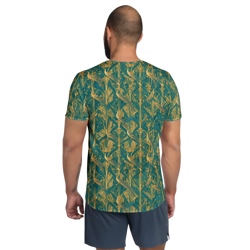 Peacock Arabesque on Men's Athletic T-Shirt — Back