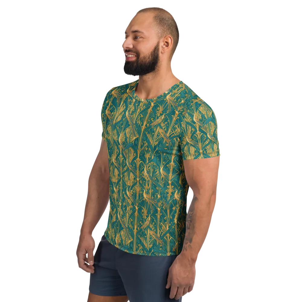 Peacock Arabesque on Men's Athletic T-Shirt — Left