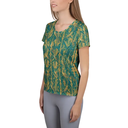 Peacock Arabesque on a Women's Athletic T-Shirt