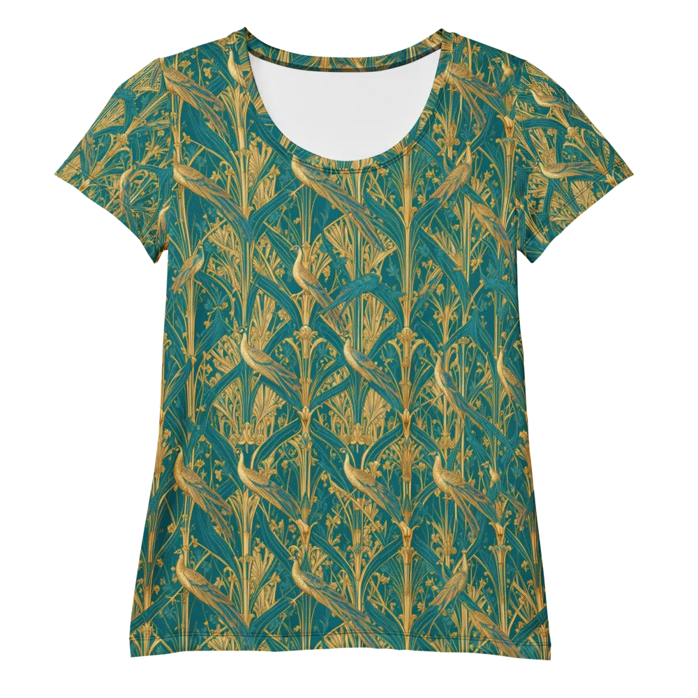 Peacock Arabesque on Women's Athletic T-Shirt — Front