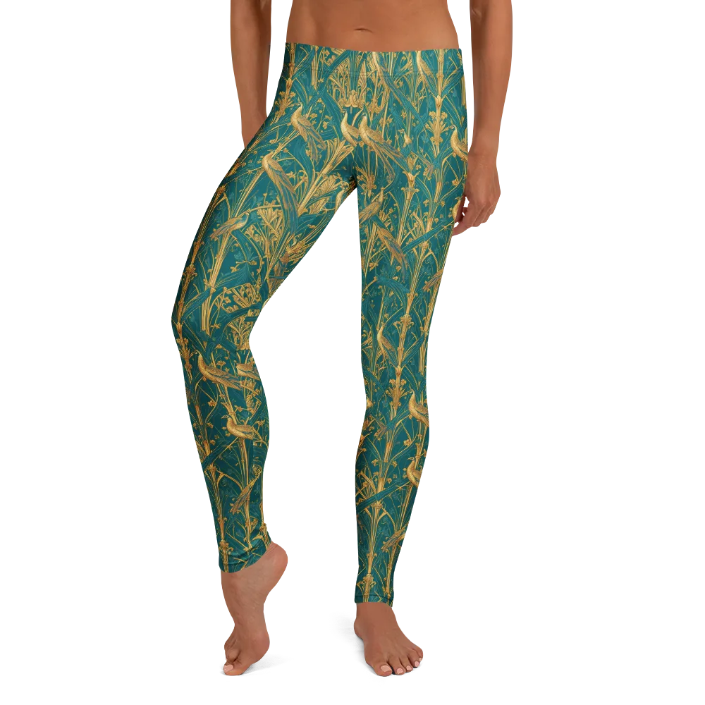 Peacock Arabesque on Leggings — Front