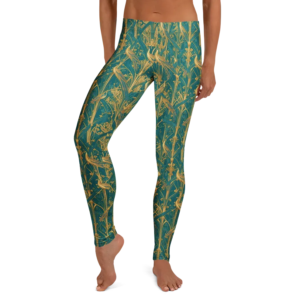 Peacock Arabesque on Leggings — Front