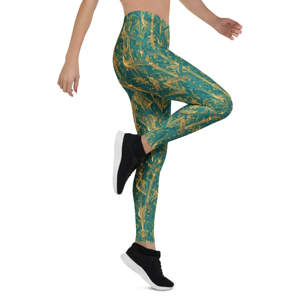 Peacock Arabesque on Leggings — Right