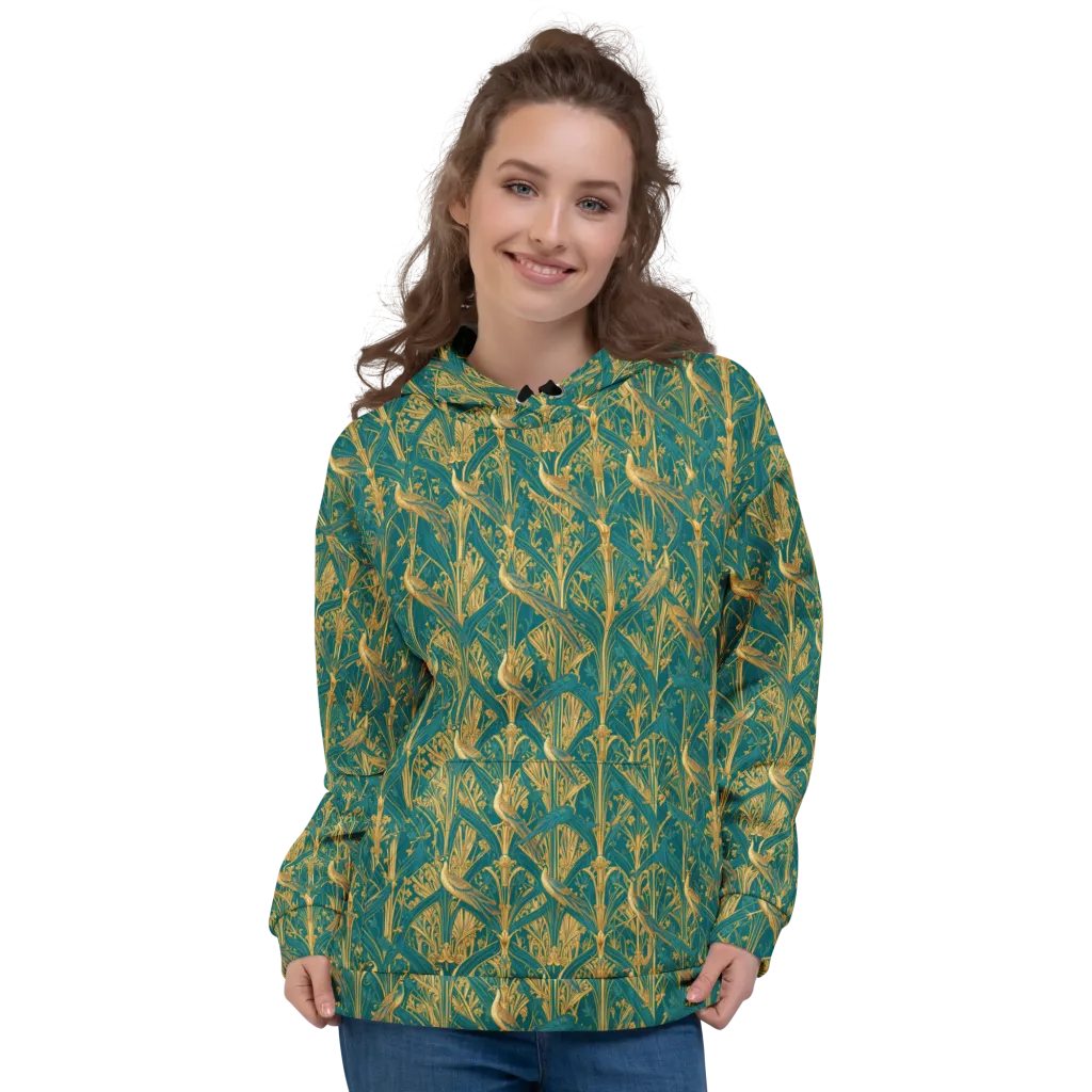 Peacock Arabesque on Hoodie — Front