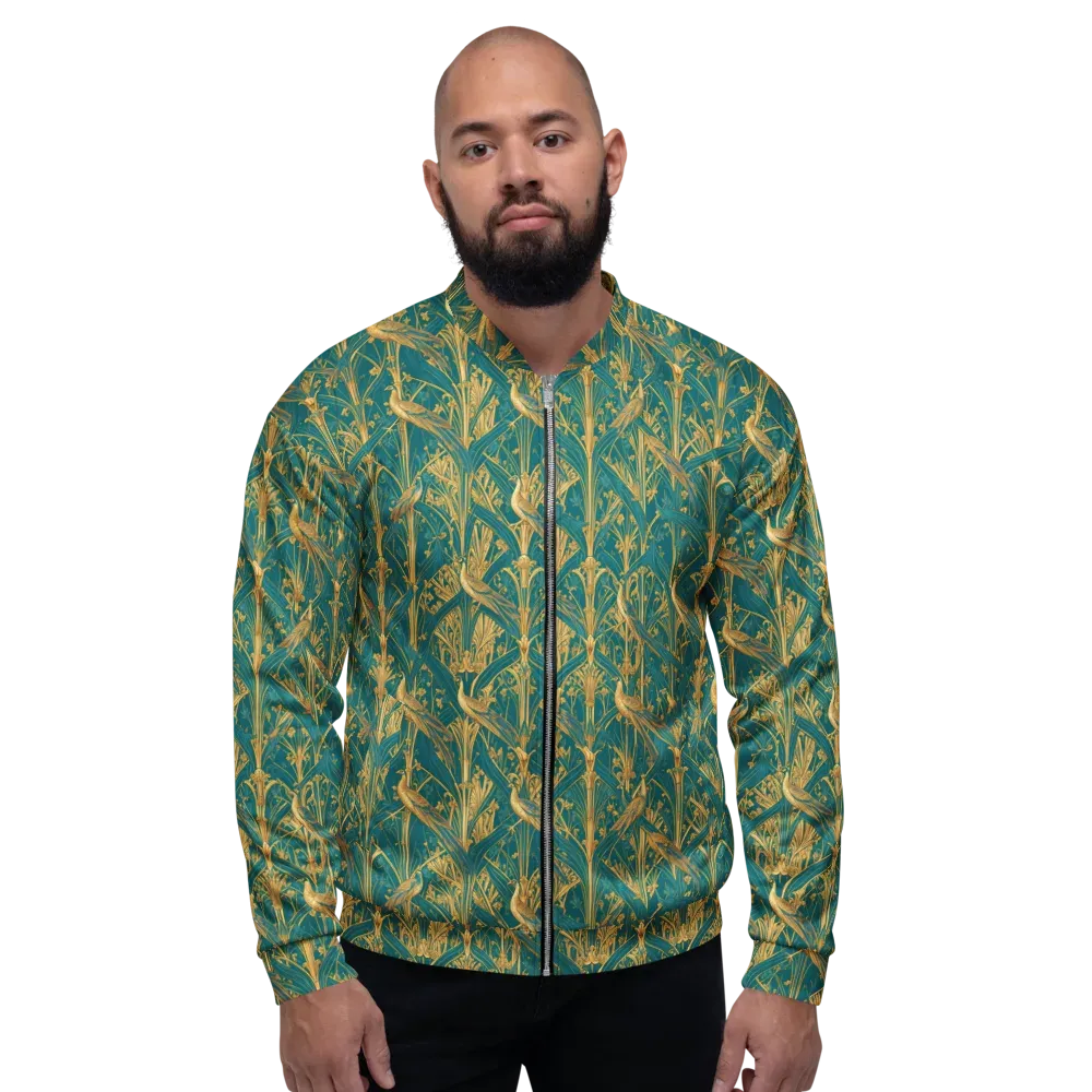 Peacock Arabesque on Bomber Jacket — Front