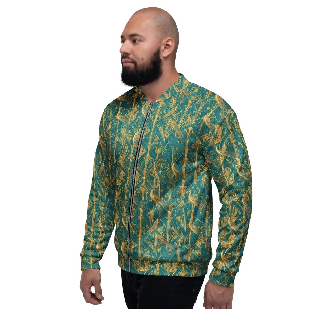 Peacock Arabesque on Bomber Jacket — Left