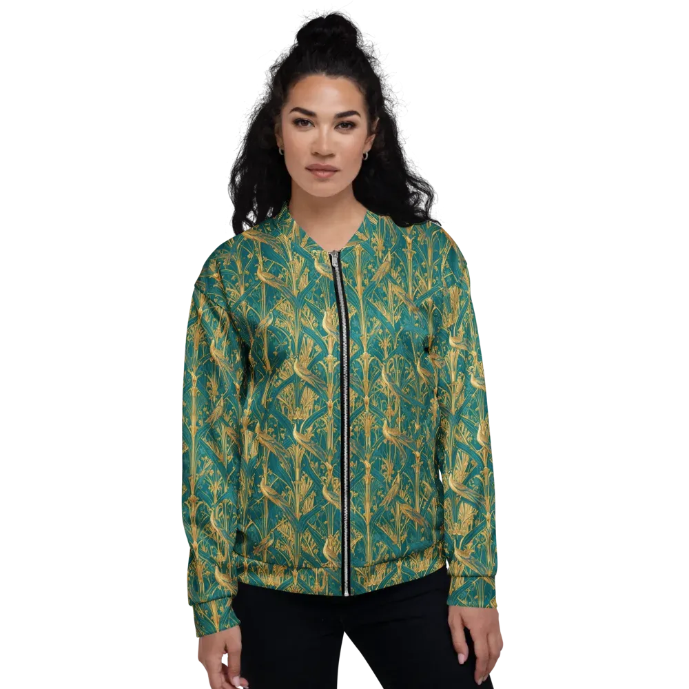 Peacock Arabesque on Bomber Jacket — Front