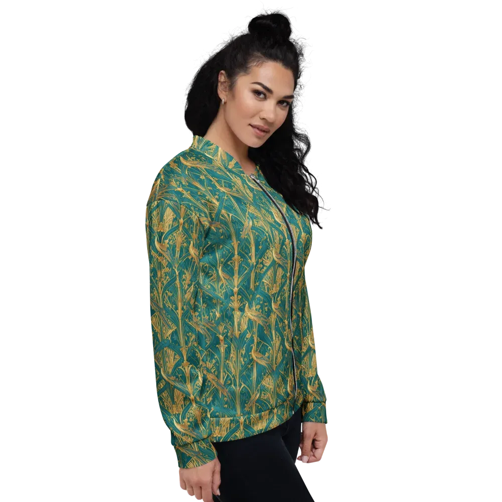 Peacock Arabesque on Bomber Jacket — Right
