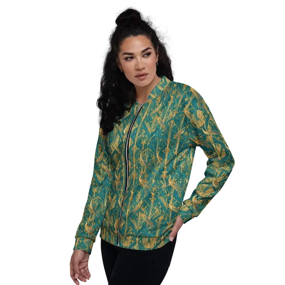 Peacock Arabesque on Bomber Jacket — Left