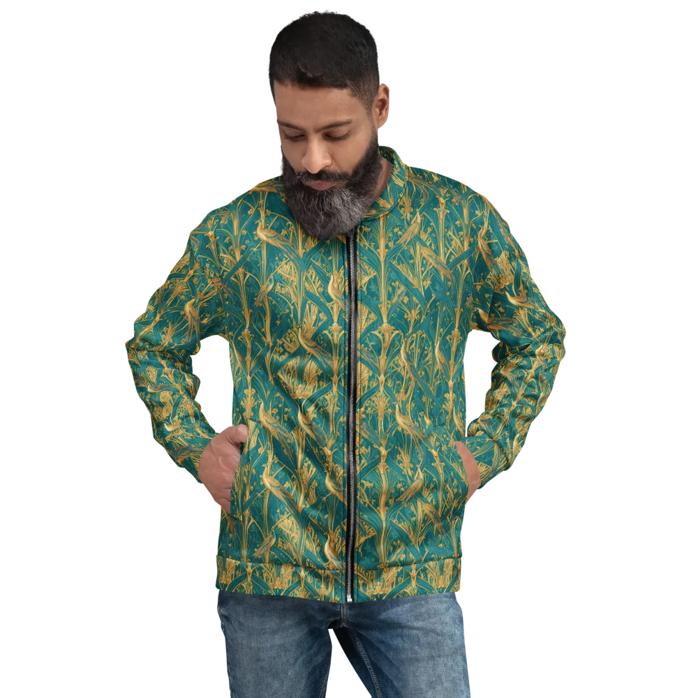 Peacock Arabesque on Bomber Jacket — Front
