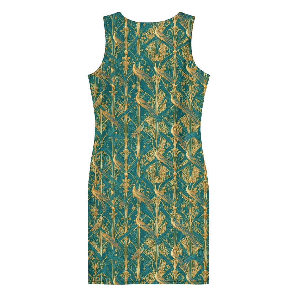 Peacock Arabesque on Bodycon Dress — Back