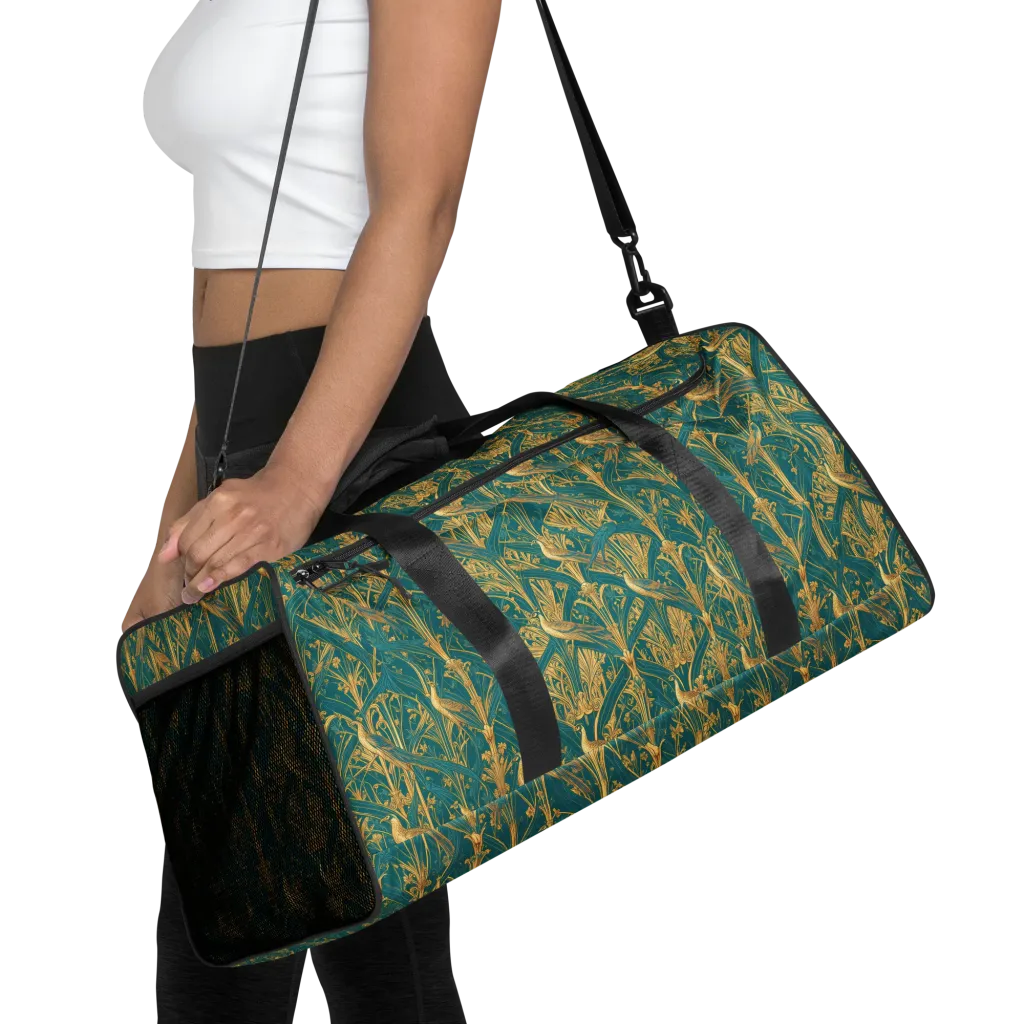 Peacock Arabesque on Duffle Bag — Front