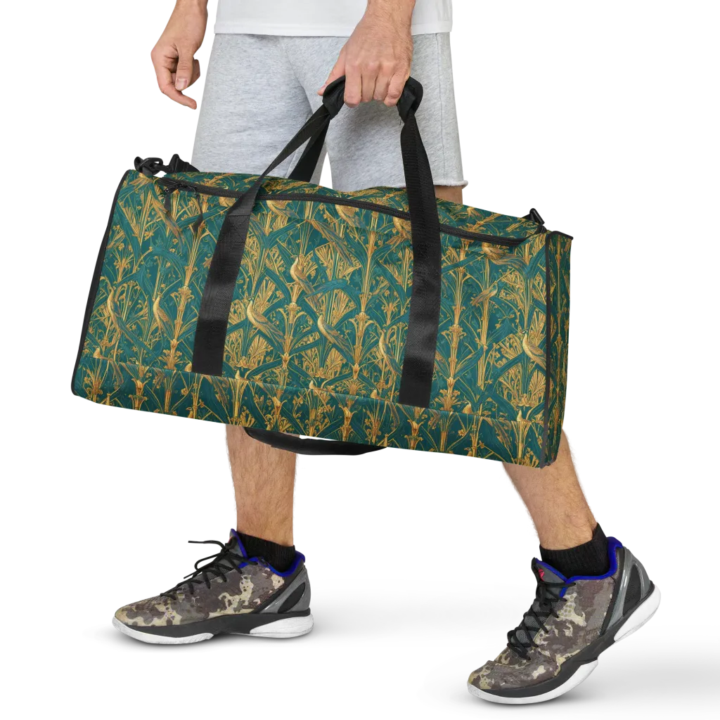 Peacock Arabesque on Duffle Bag — Front