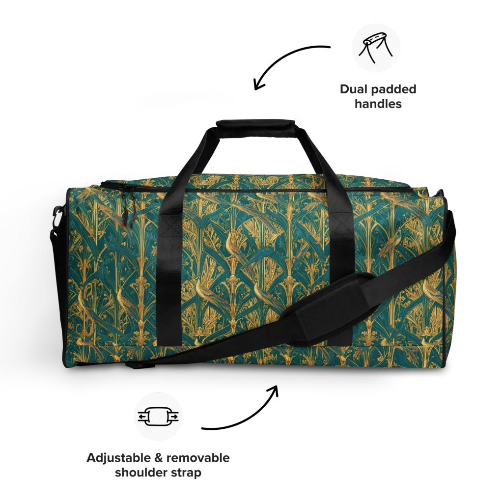 Peacock Arabesque on Duffle Bag — Front