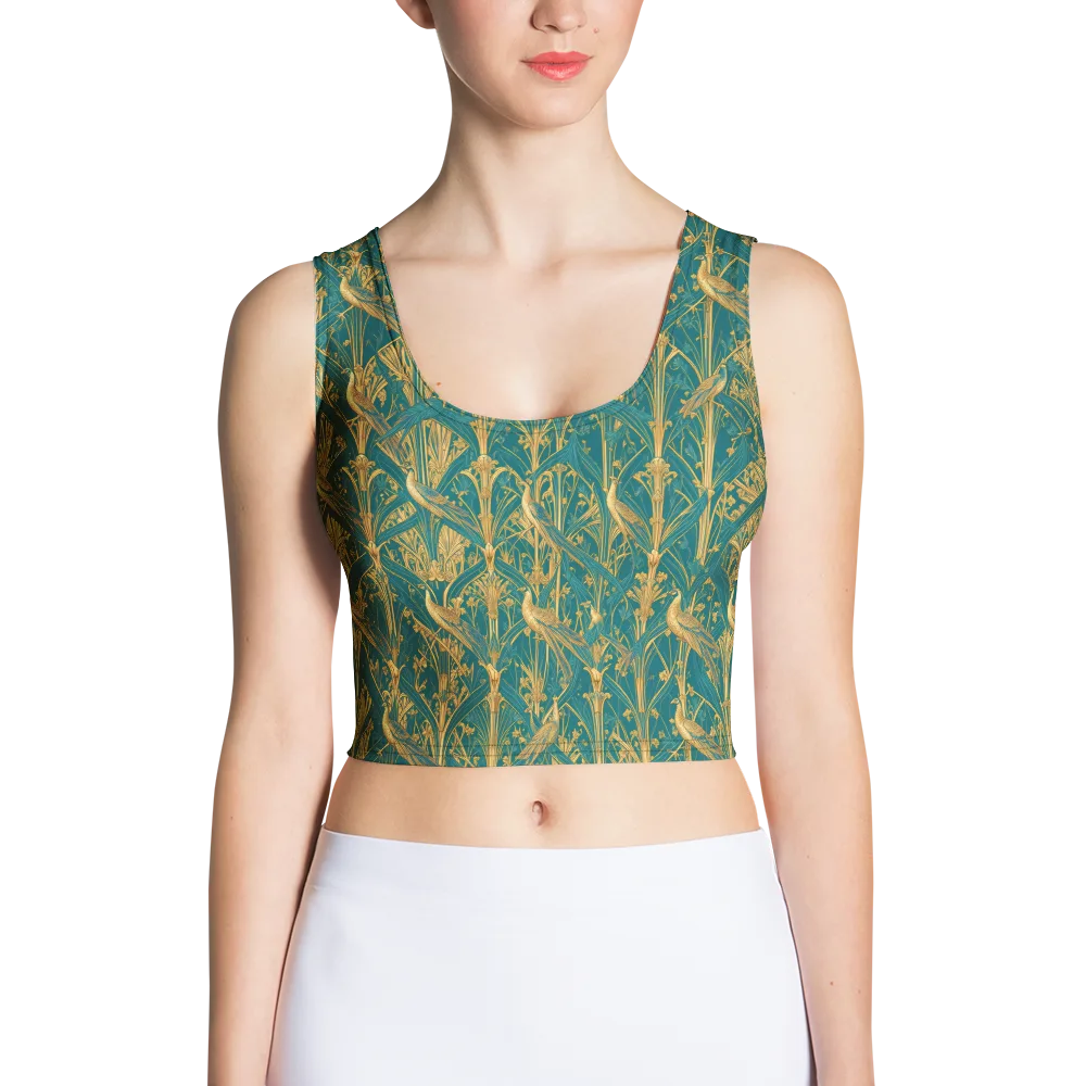 Peacock Arabesque on Crop Top — Front