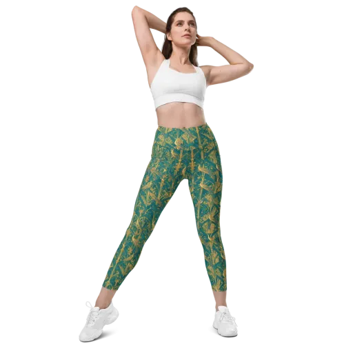 Peacock Arabesque on a Leggings with Pockets