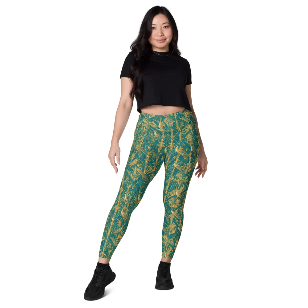 Peacock Arabesque on Leggings with Pockets — Front