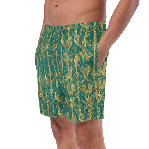 Peacock Arabesque on a Swim Trunks