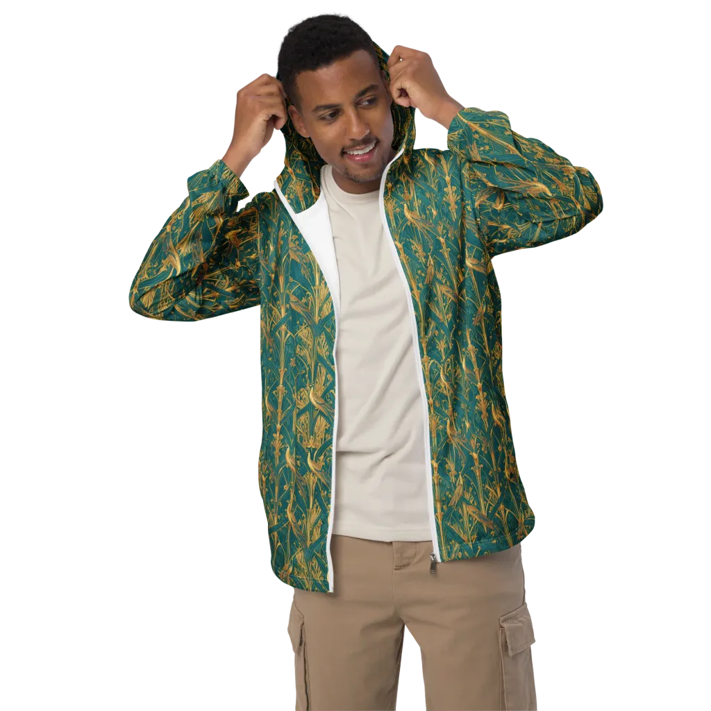 Peacock Arabesque on Men's Windbreaker — Front