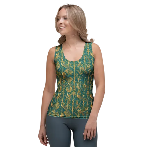 Peacock Arabesque on a Women's Tank Top
