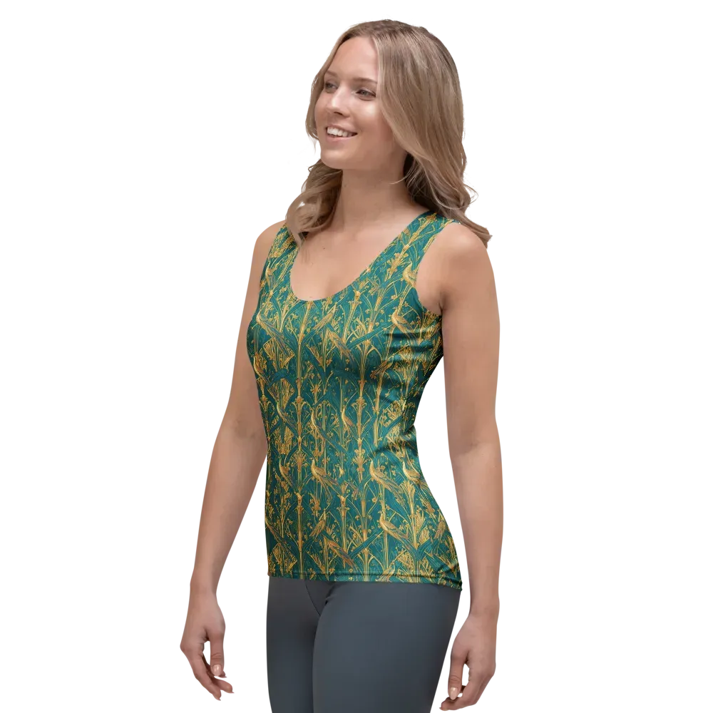 Peacock Arabesque on Women's Tank Top — Left Front