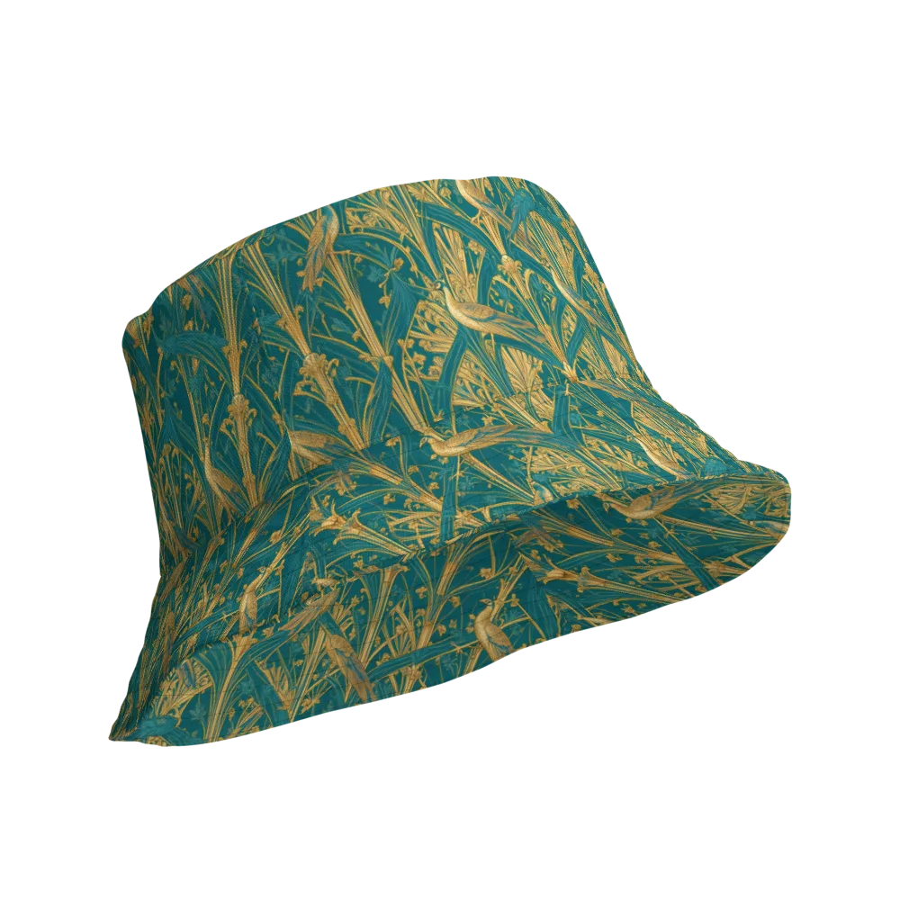 Peacock Arabesque on Reversible Bucket Hat — Product details Outside