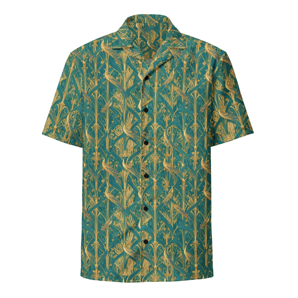 Peacock Arabesque on Button Shirt — Front