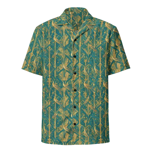 Peacock Arabesque on a Button Shirt