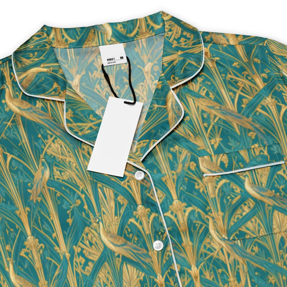 Peacock Arabesque on Women's Short Sleeve Pajama Top — Product details