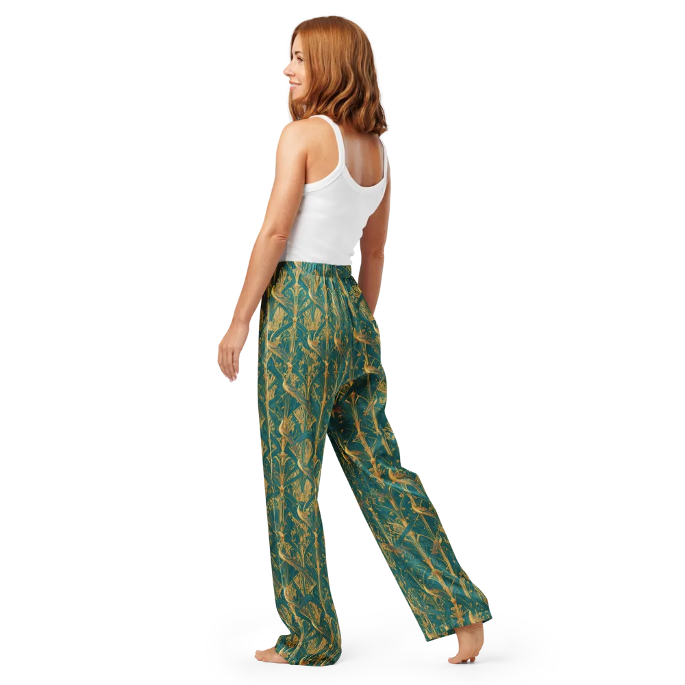 Peacock Arabesque on Women's Pajama Pants — Back