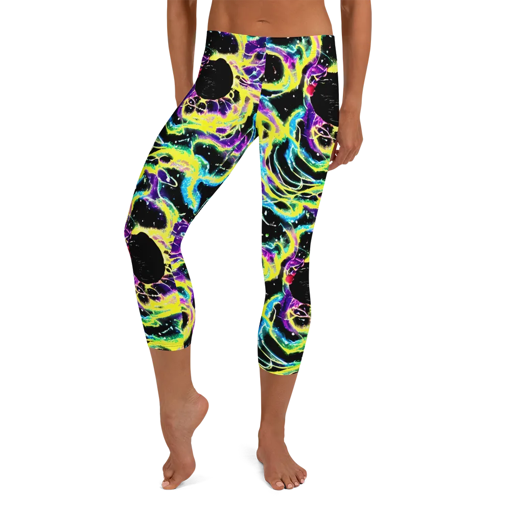 Electroflora on Capri Leggings — Front