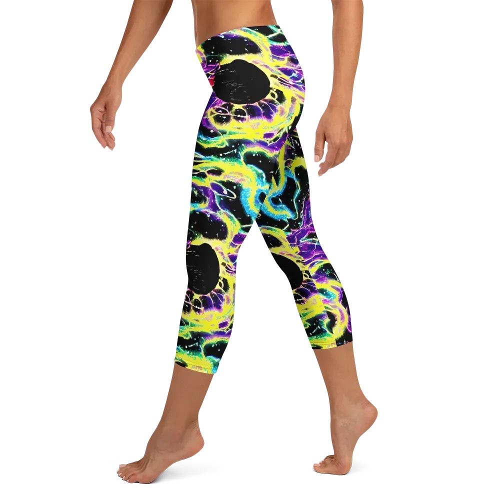 Electroflora on Capri Leggings — Left