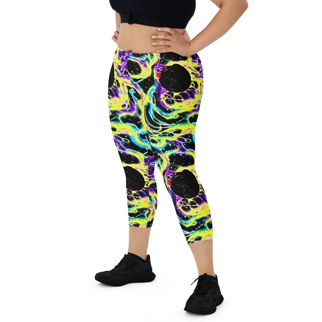 Electroflora on Capri Leggings — Front