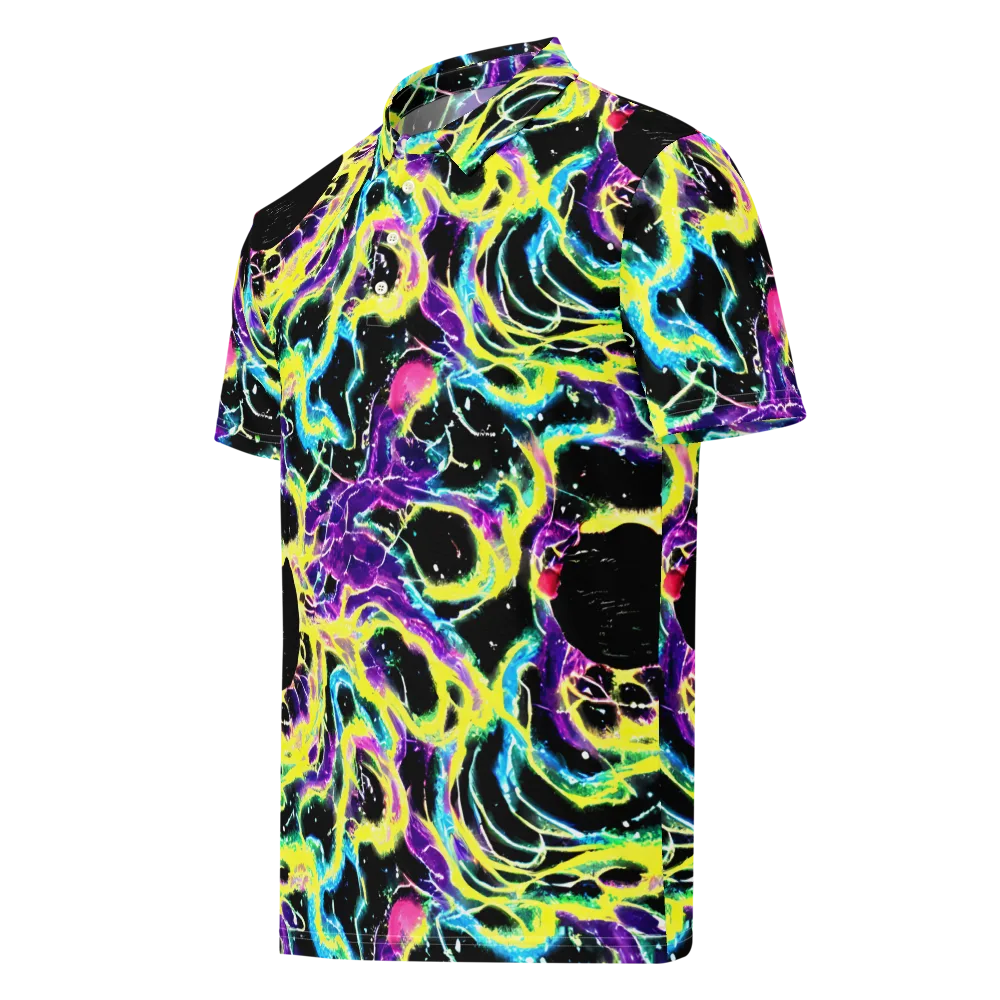 Electroflora on Men's Slim Fit Polo Shirt — Left Front