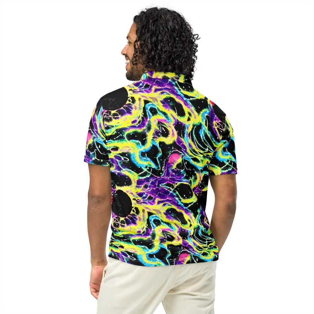 Electroflora on Men's Slim Fit Polo Shirt — Back