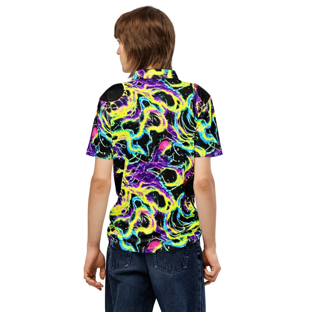 Electroflora on Men's Slim Fit Polo Shirt — Back